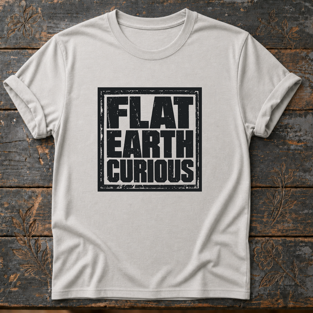 Flat Earth Curious Vintage Distressed T-Shirt