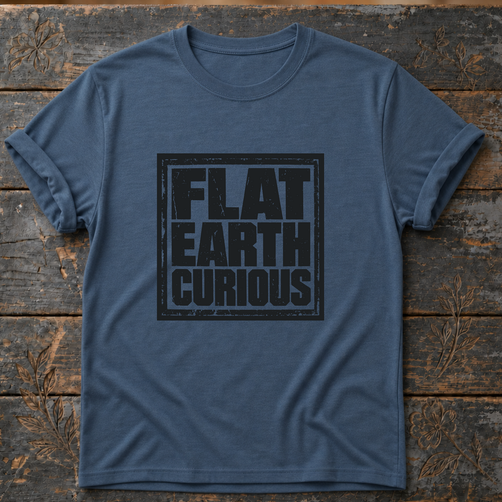 Flat Earth Curious Vintage Distressed T-Shirt