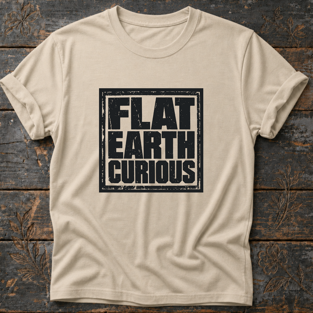Flat Earth Curious Vintage Distressed T-Shirt