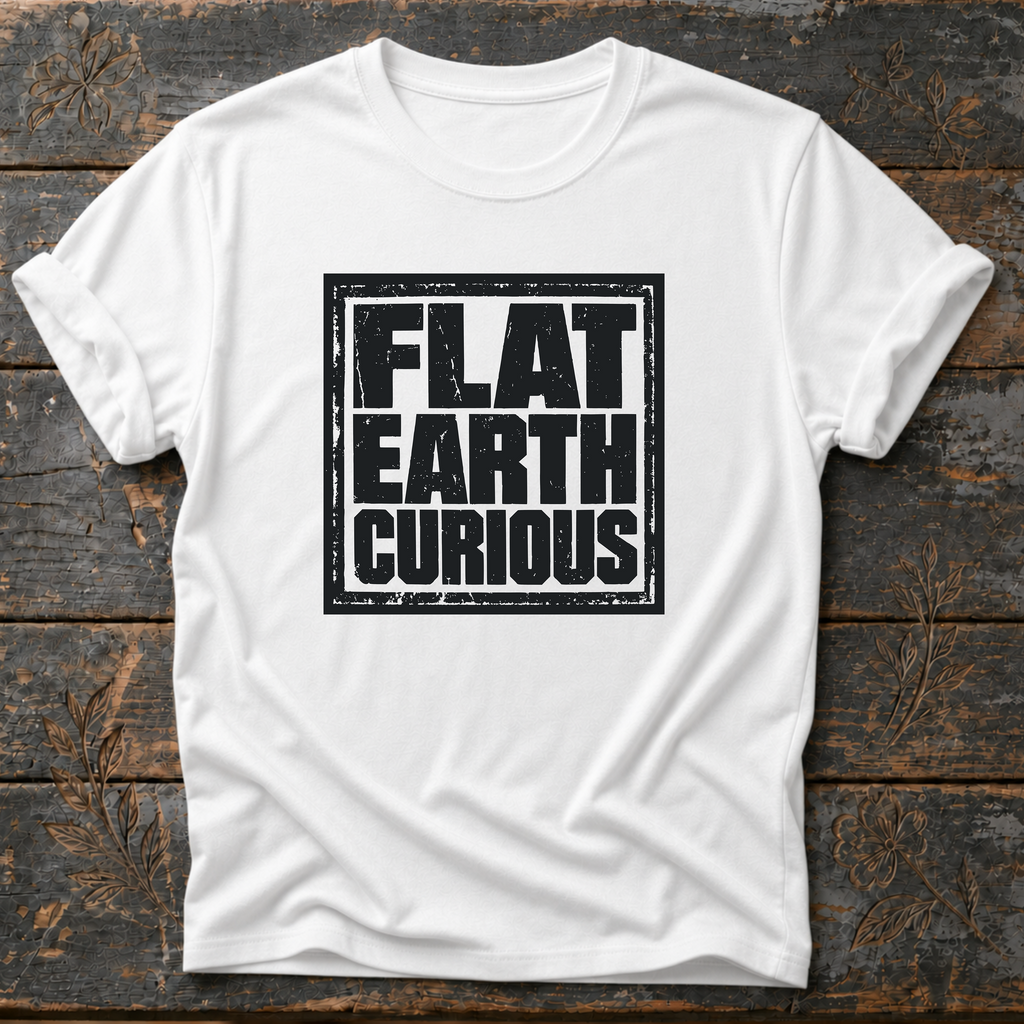 Flat Earth Curious Vintage Distressed T-Shirt