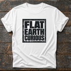 Flat Earth Curious Vintage Distressed T-Shirt